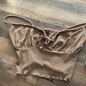 Brown crop top from shein